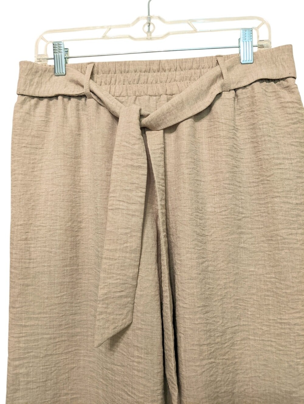 Wide Leg Summer Pants Women Wide Stretchy Waist Decorative Front Tie Medium